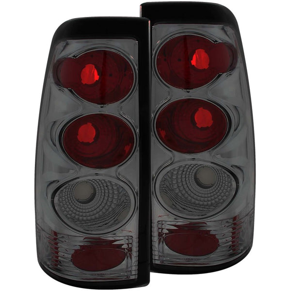 ANZO 1999-2002 Chevrolet Silverado 1500 Taillights Smoke - 211161 for 1999-2007 GMC Sierra 1500 - front view
