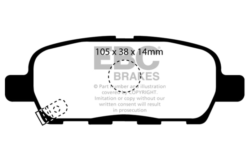 EBC 10-13 Infiniti FX35 3.5 Greenstuff Rear Brake Pads - DP61955