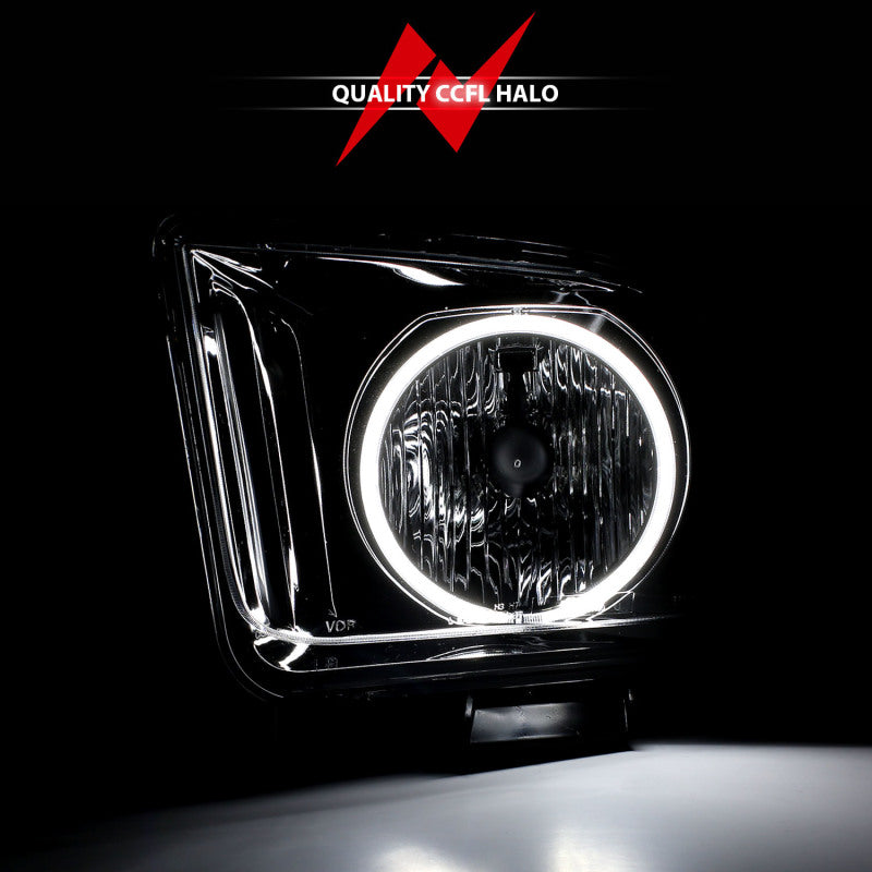 ANZO 2005-2009 Ford Mustang Crystal Headlights w/ Halo Black (CCFL) - 121033
