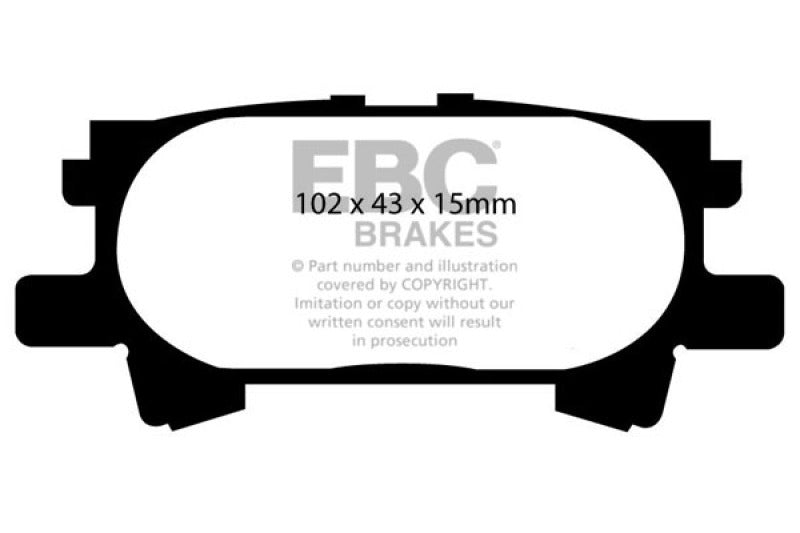 EBC 04-07 Lexus RX330 3.3 Ultimax2 Front Brake Pads - UD1005 for 2004-2009 Lexus RX - front view