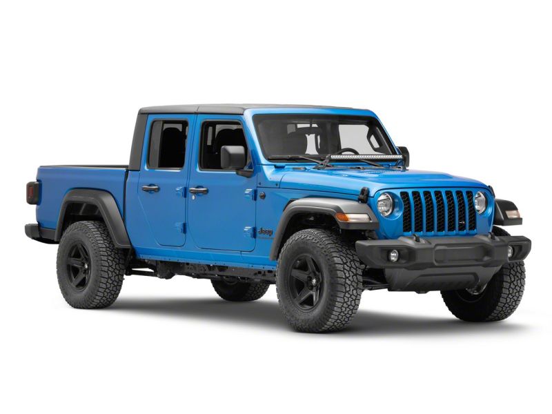 Raxiom 18-23 Jeep Wrangler JL Axial Series 30-In Single Row LED Light Bar w/ Hood Mounting Brackets - J139109