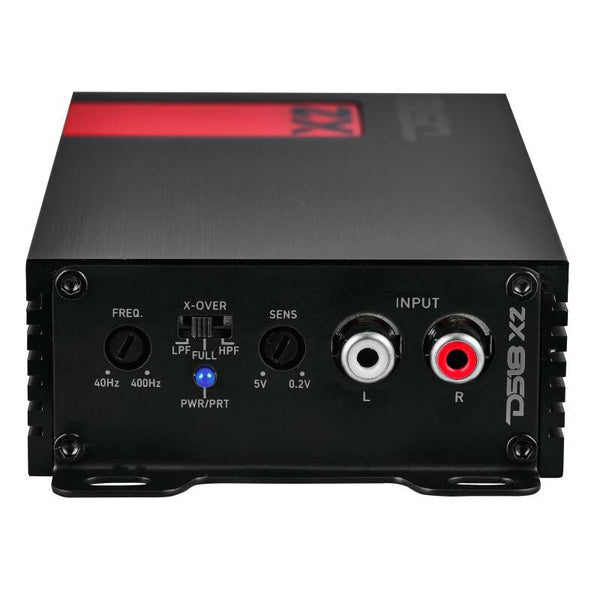DS18 2-Channel Ultra Compact Class D Amplifier 380/4ohm Bridge 2x 230/2ohm 2x 140/4ohm Watts RMS - X2 - front view