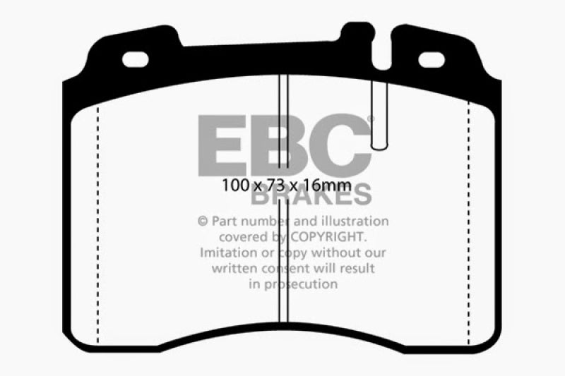 EBC 94-95 Mercedes-Benz E320 3.2 Ultimax2 Front Brake Pads - UD561 for 1994-1998 Mercedes Benz SL - front view