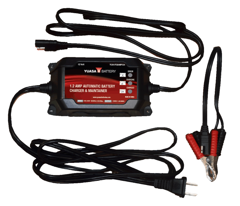 Yuasa 1.2 Amp Charger &amp; Maintainer (12V) - YUA1P2AMPCH