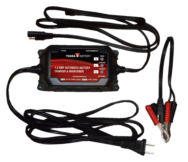 Yuasa 1.2 Amp Charger & Maintainer (12V) - YUA1P2AMPCH by Yuasa Battery
