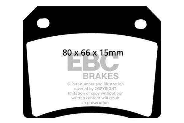 EBC 67-69 Fiat Dino 2 Ultimax2 Rear Brake Pads - UD009 for 1976-1993 Jaguar XJS - front view