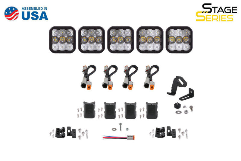 Diode Dynamics SS5 Pro Universal CrossLink 5-Pod Lightbar - White Combo - DD7242