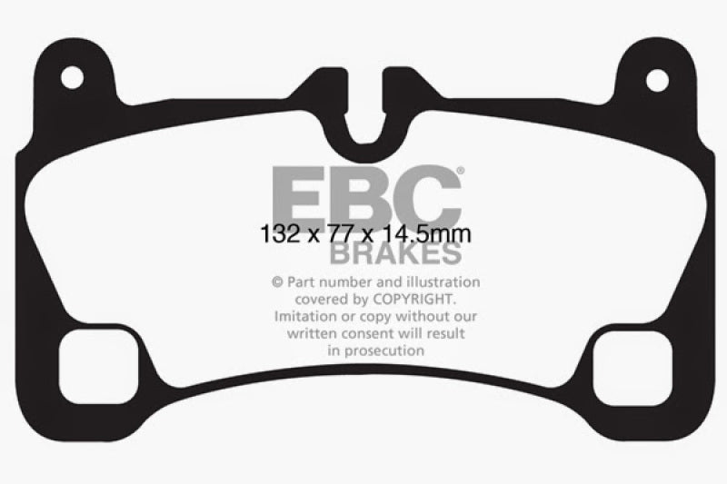 EBC 08-09 Volkswagen Touareg 3.6 (2 holes at bottom of backplate) Redstuff Rear Brake Pads - DP31836C