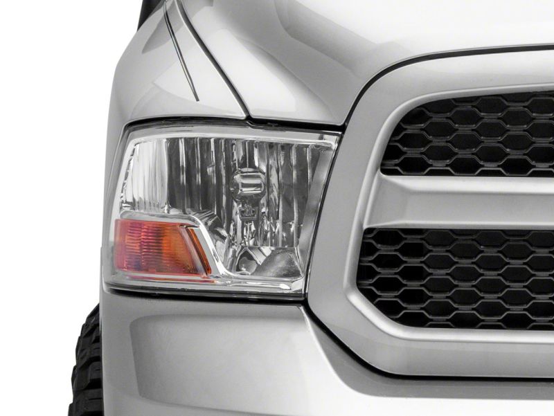 Raxiom 09-18 Dodge RAM 1500 Axial OEM Rep Headlights w/ Single Bulb- Chrome Housing (Clear Lens) - R118018