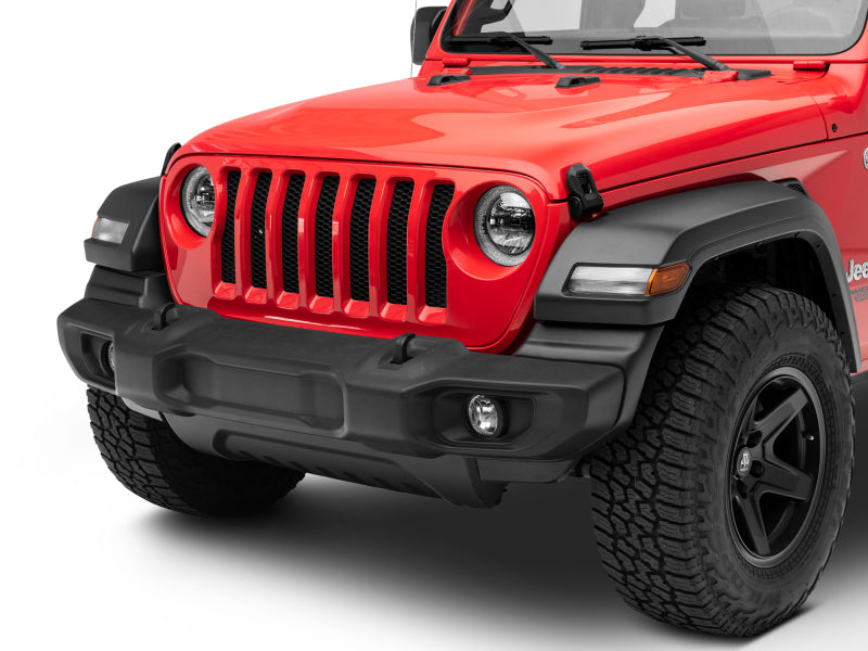 Raxiom 18-22 Jeep Wrangler JL/JT Axial 9-Inch LED Headlights w/RGB Halo- Blk Housing (Clear Lens) - J142668