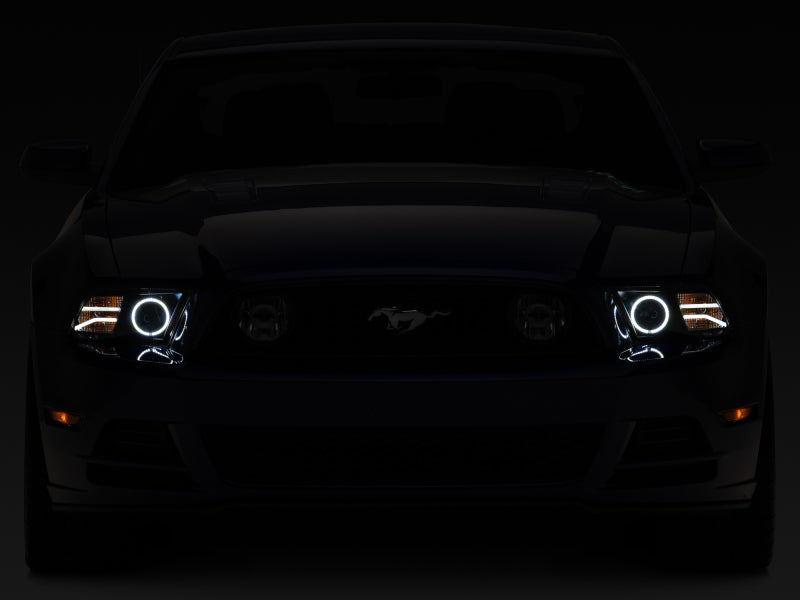 Raxiom 13-14 Ford Mustang LED Halo Projector Headlights- Black Housing (Clear Lens) - 408997