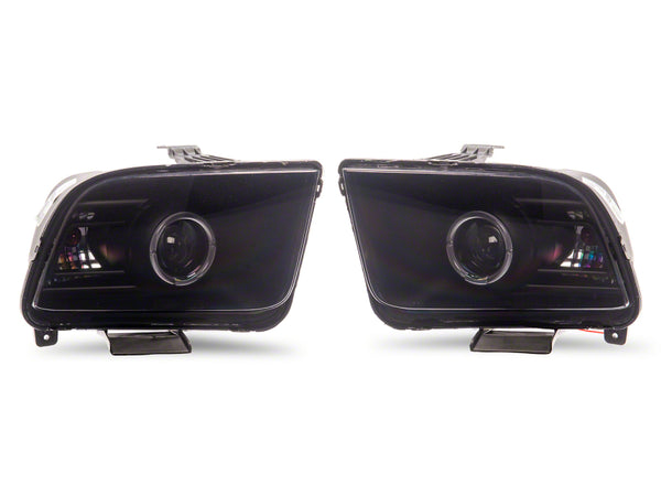 Raxiom 05-09 Ford Mustang w/ Factory Halogen LED Halo Headlights- Blk Housing (Smoked Lens) - 49115 for 2005-2009 Ford Mustan