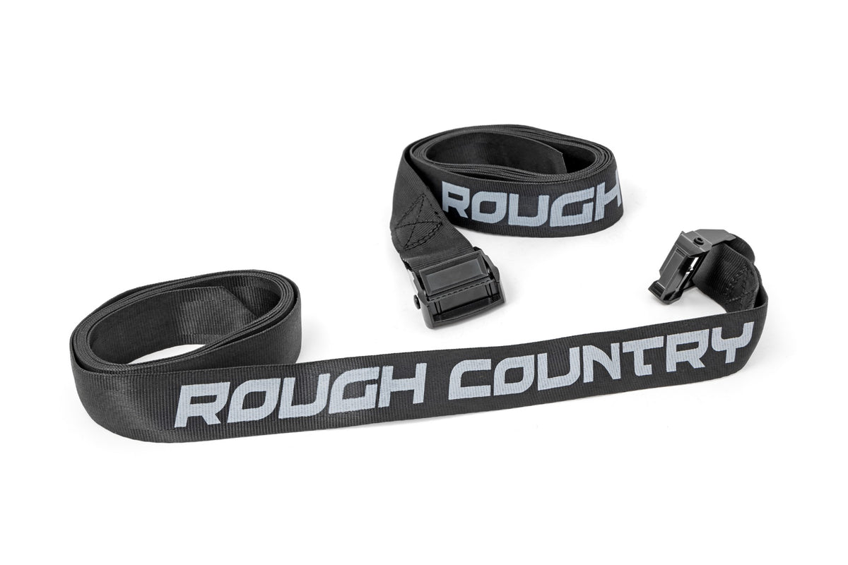 Rough Country - Cargo Tie-Down Straps - Cam Buckle - 1.5" x 9' - Pair - 117703A by Rough Country - installed view