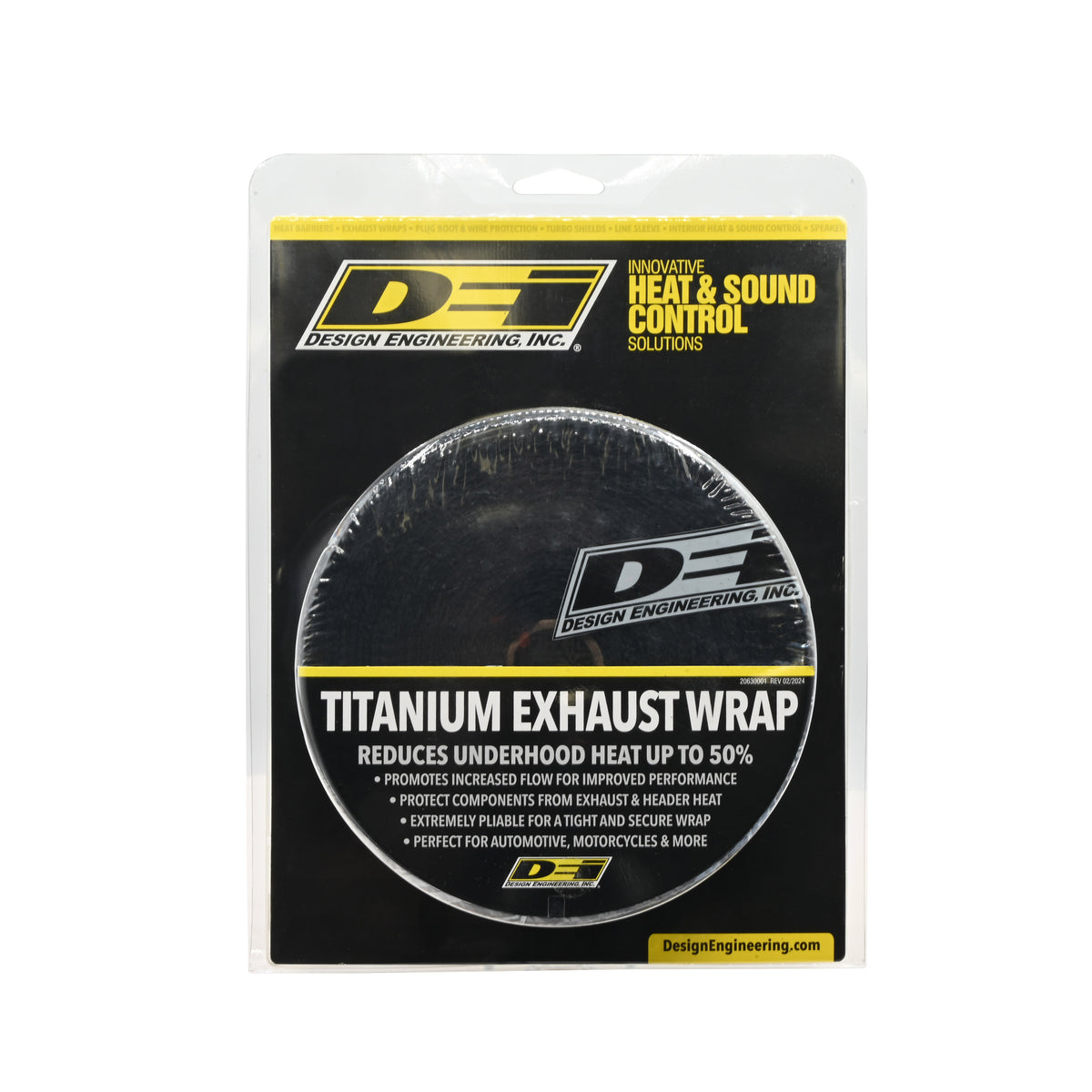 DEI Exhaust Wrap 2in x 50ft - Titanium - Black - 10003 by DEI - front view