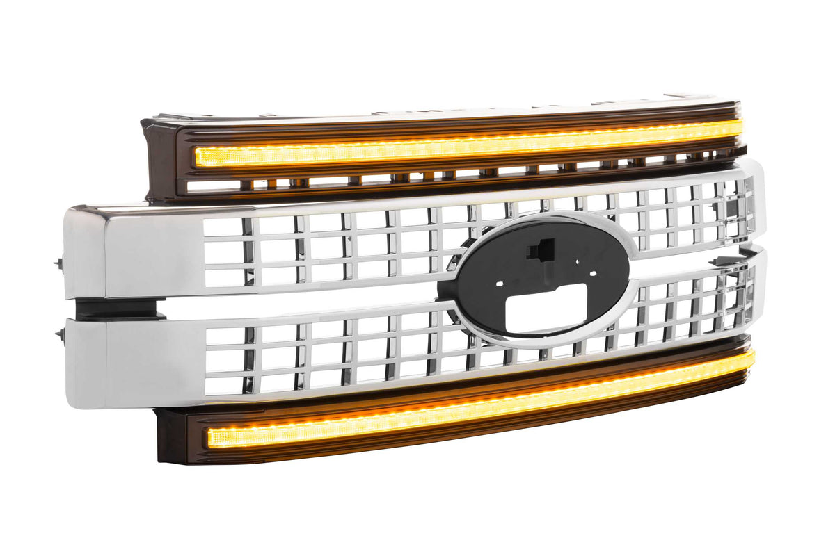 Morimoto - XBG LED Grille: Ford Super Duty (17-19) (Chrome Finish / Amber DRL) - XBG08