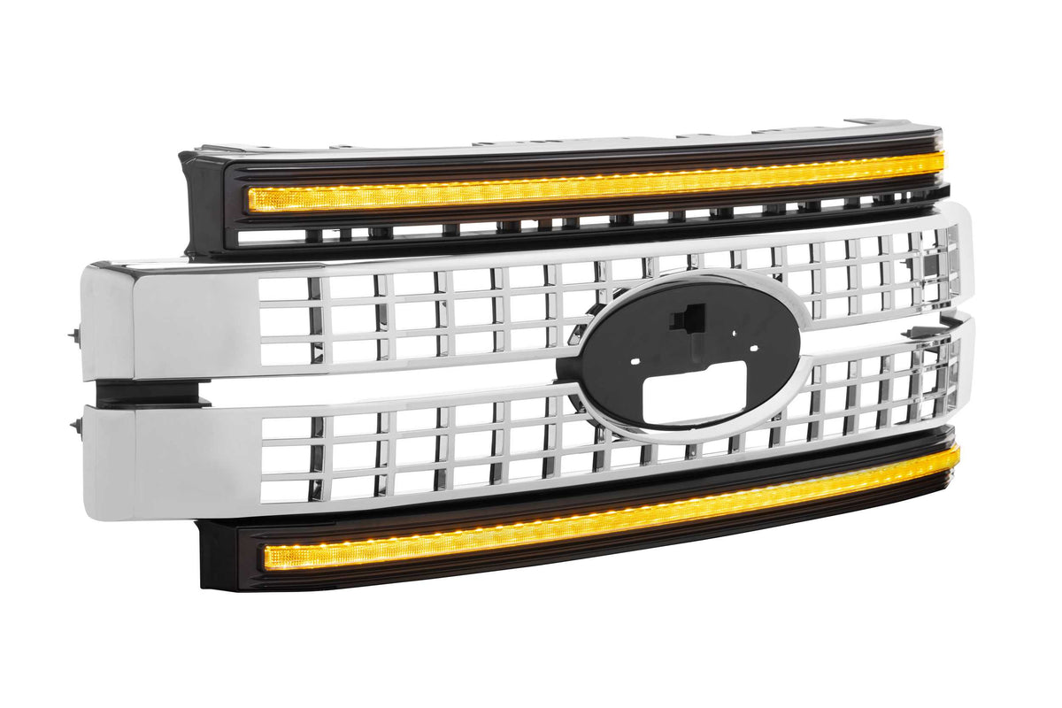 Morimoto - XBG LED Grille: Ford Super Duty (17-19) (Chrome Finish / Amber DRL) - XBG08