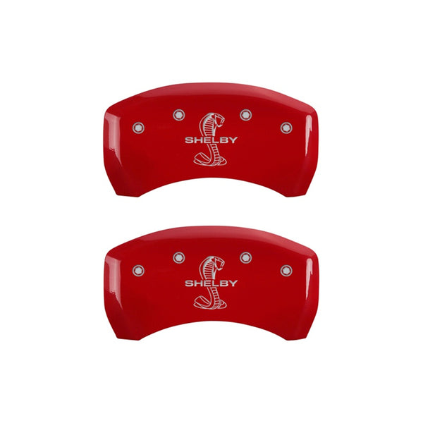 MGP Rear set 2 Caliper Covers Engraved Rear Tiffany Snake Red finish silver ch - 10010RSBYRD