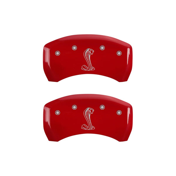 MGP Rear set 2 Caliper Covers Engraved Rear Tiffany Snake Red finish silver ch - 10010RSNKRD
