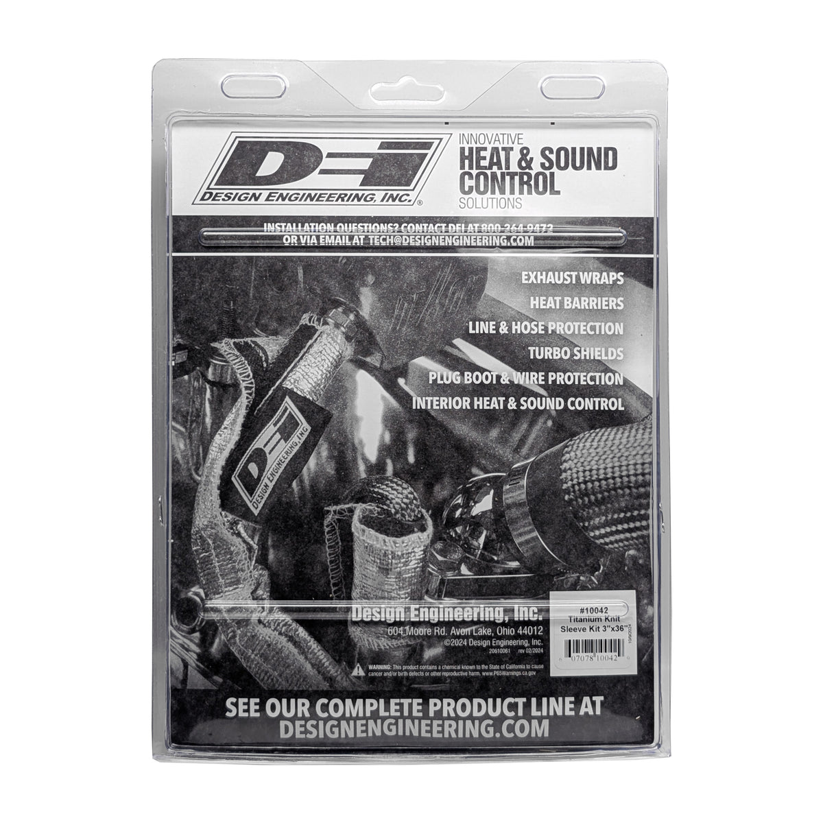 DEI Titanium 3in Knit Exhaust Sleeve - 36in - 10042 by DEI - front view