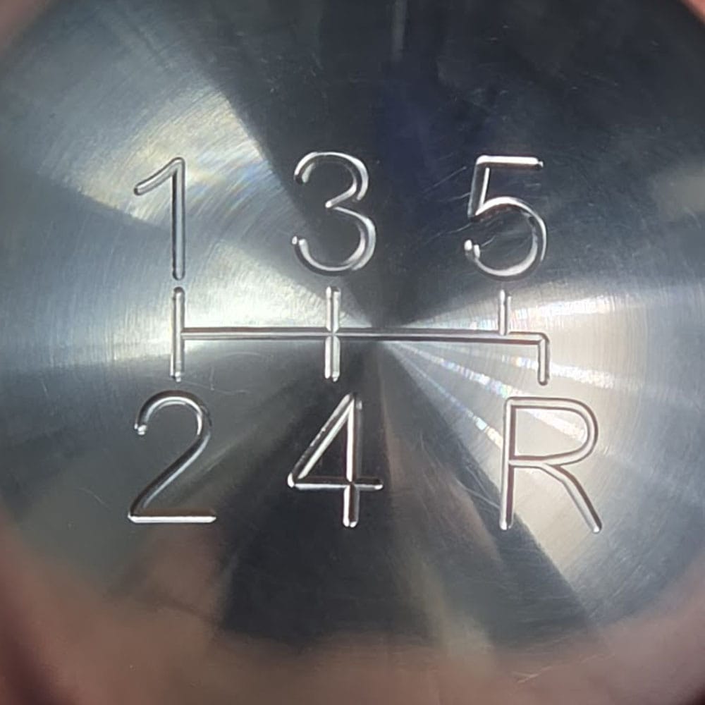 UPR - Round Billet Shift Knob 2" 5 Speed Engraved (fits 79-04 Mustang) - 1008-2-03