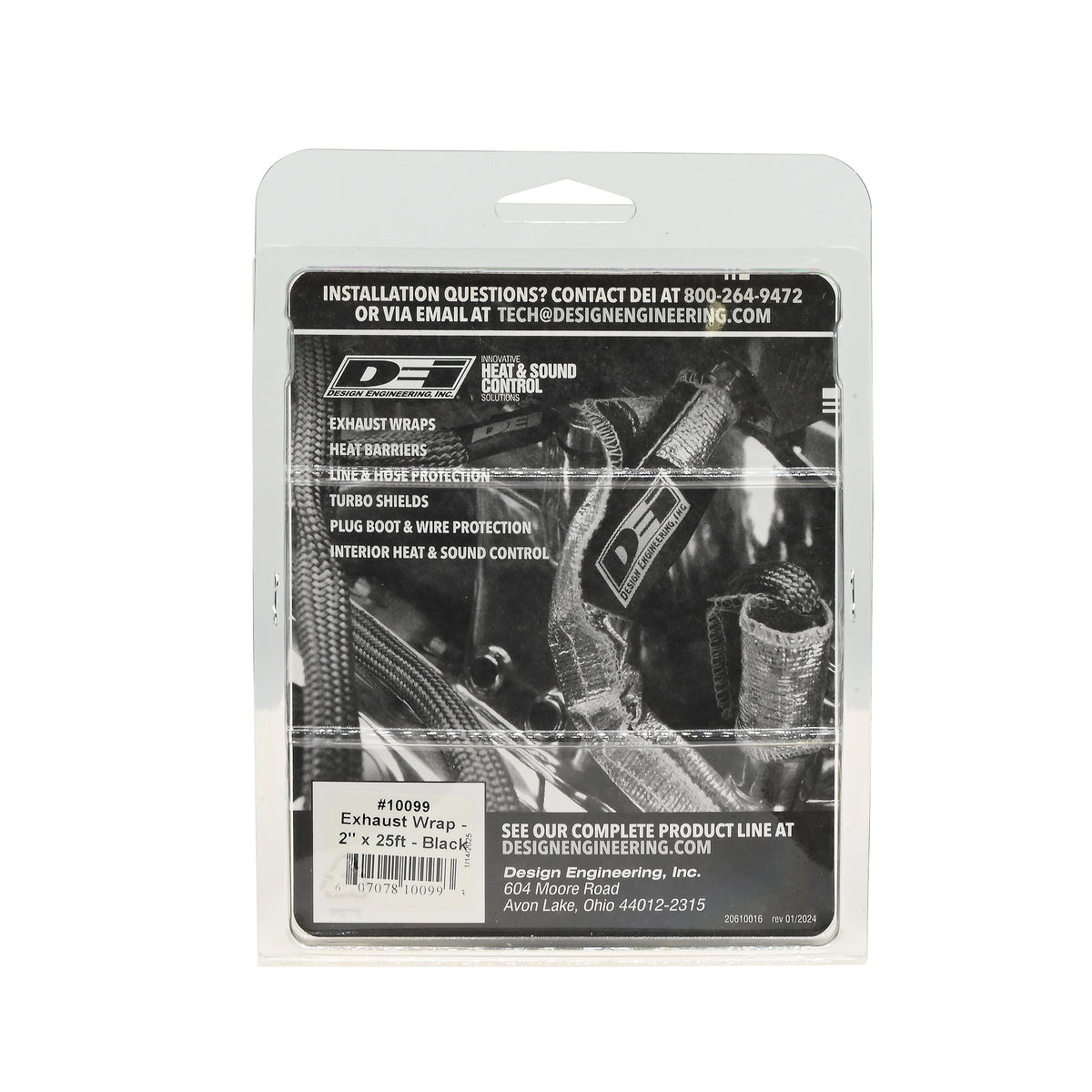 DEI Exhaust Wrap 2in x 25ft - Black - 10099 by DEI - front view