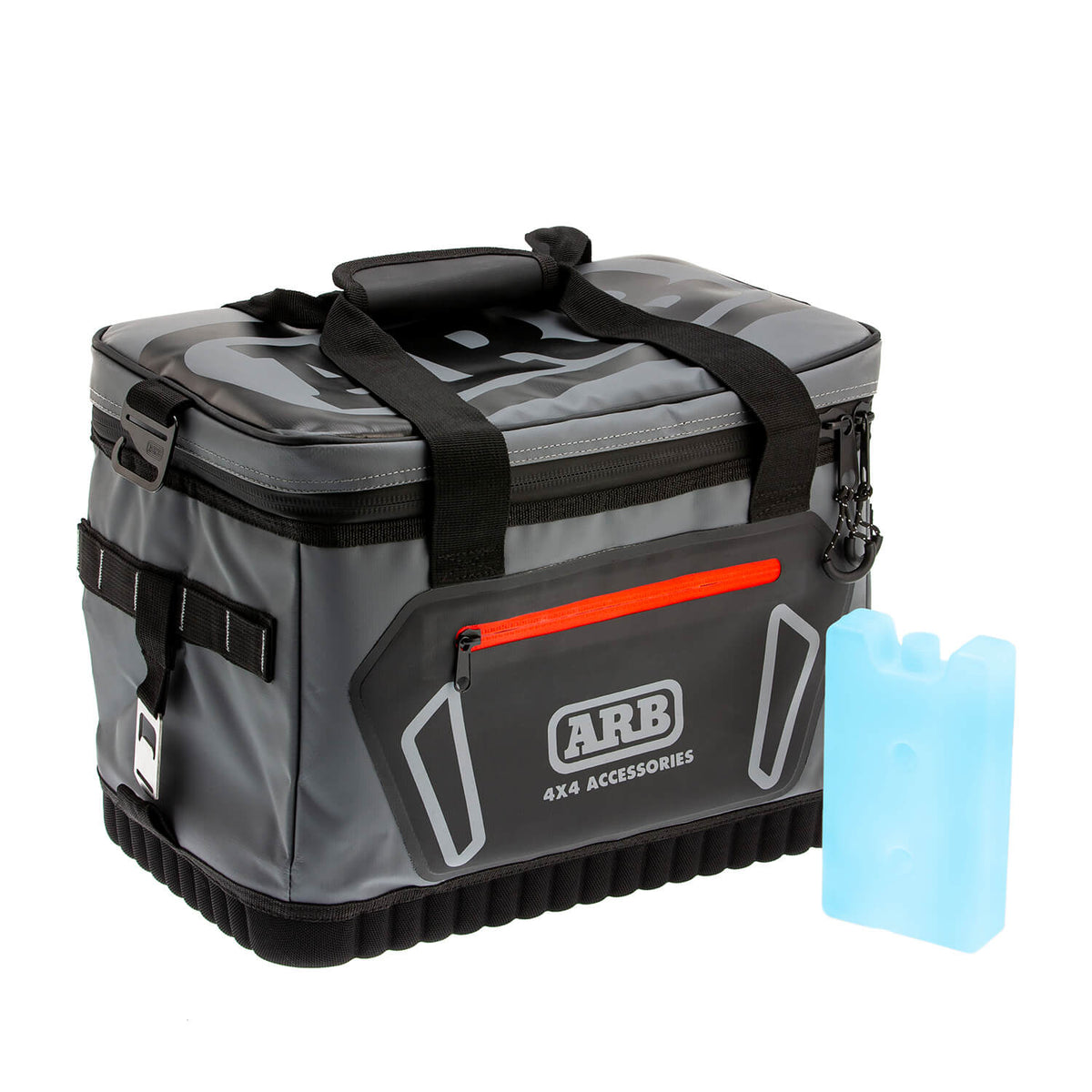 ARB Cooler Bag Charcoal w/ Red Highlights 15in L x 11in W x 9in H Holds 22 Cans - 10100376