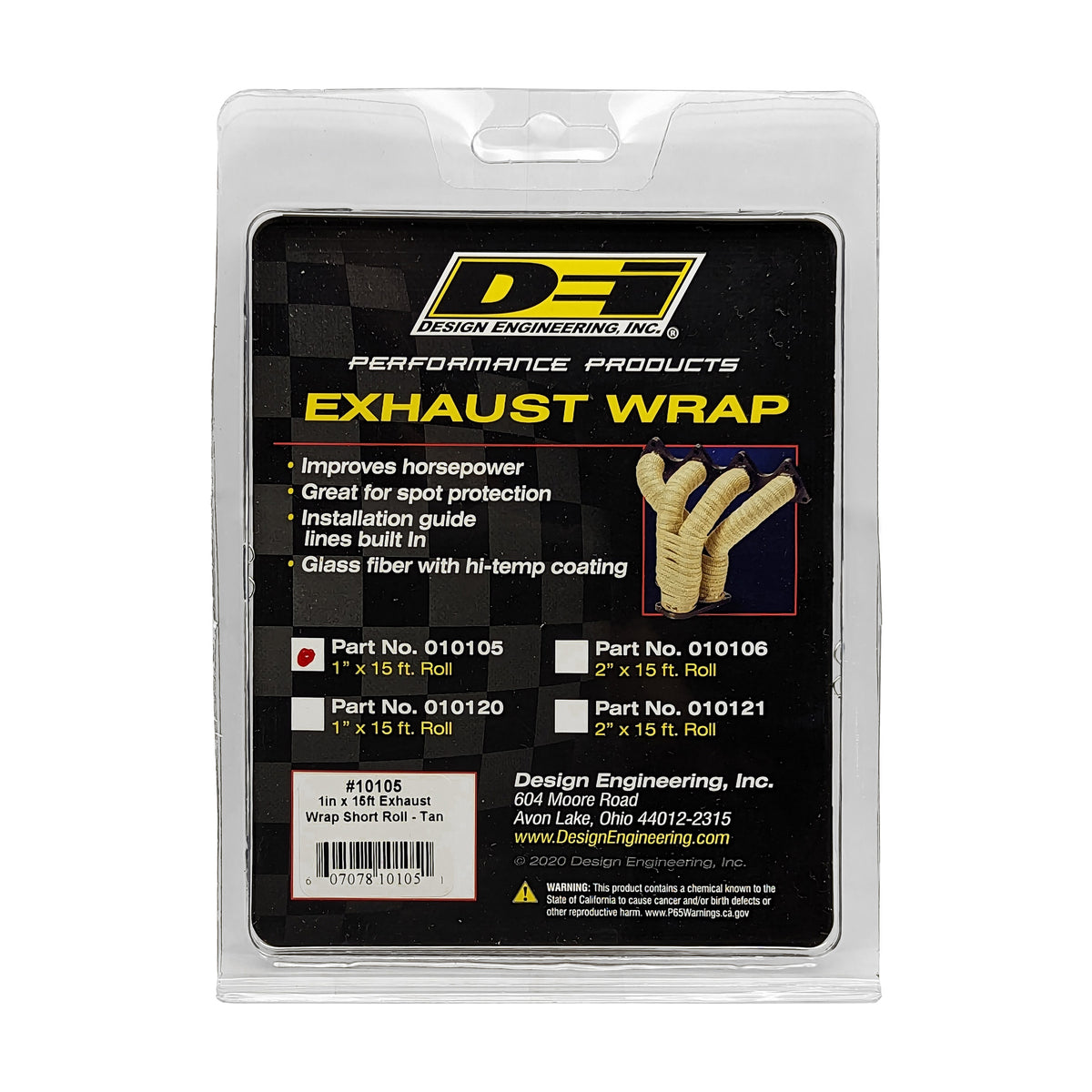 DEI Exhaust Wrap 1in x 15ft - Tan - 10105 by DEI - front view