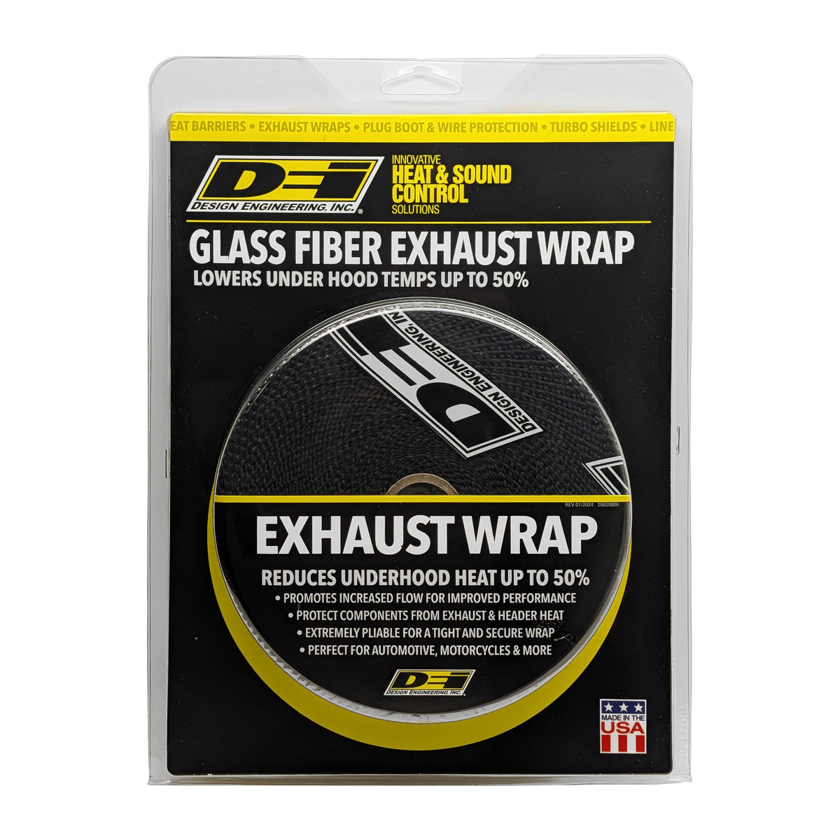 DEI Exhaust Wrap 1in x 50ft - Black - 10107 by DEI - front view