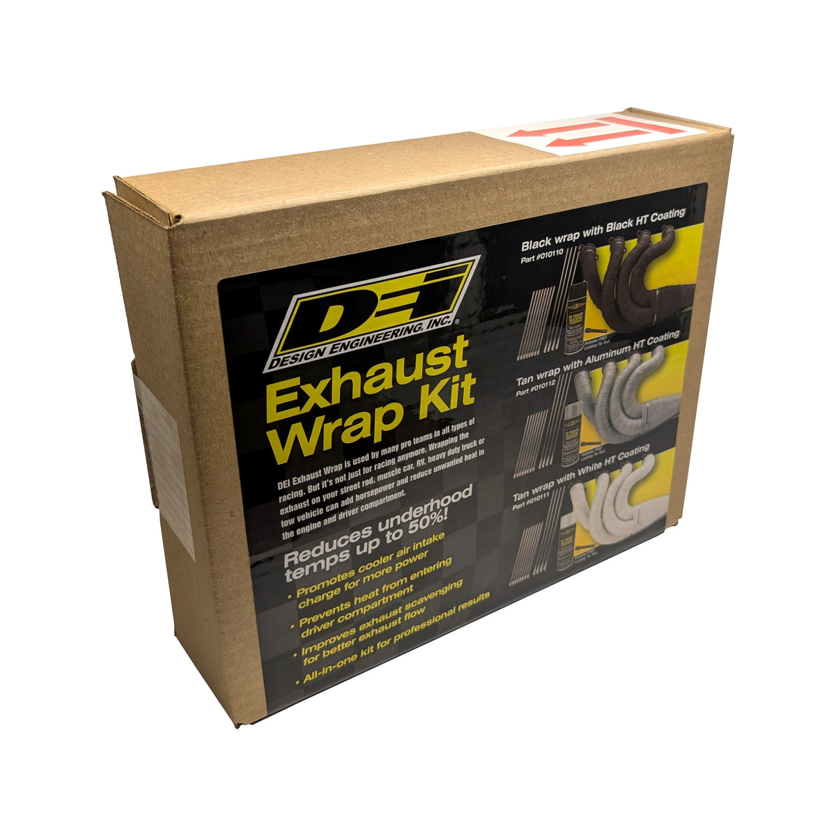 DEI Kit - Black Wrap & Black HT Silicone Coating - 10110 by DEI - front view