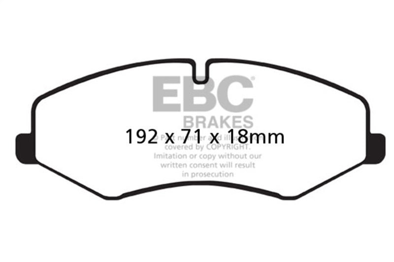 EBC 05-10 Land Rover LR3 4.4 Ultimax2 Rear Brake Pads - UD1099 for 2005-2012 Land Rover Range Rover - front view