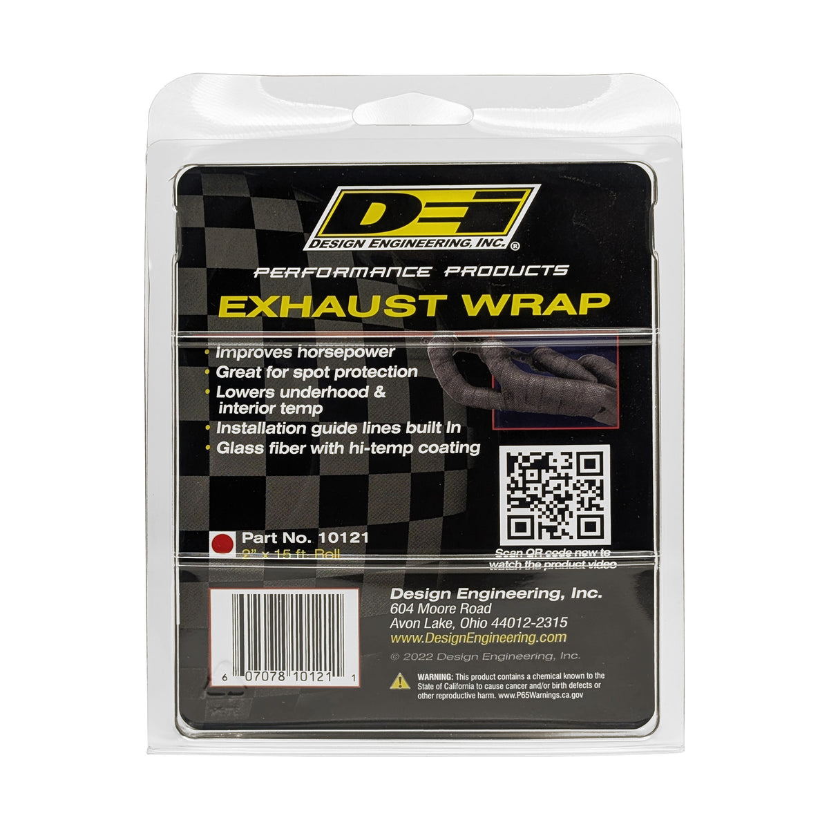 DEI Exhaust Wrap 2in x 15ft - Black - 10121 by DEI - front view