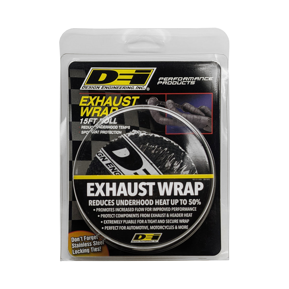 DEI Exhaust Wrap 2in x 15ft - Black - 10121 by DEI - front view