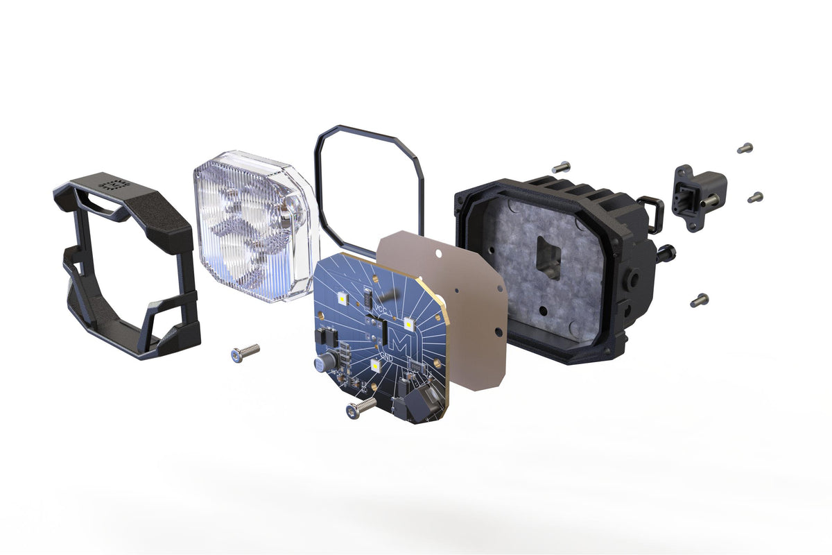 Morimoto - 4Banger Ditch Mount Kit: Jeep Wrangler (NCS Yellow, Wide) - 4B-PLR-KIT-1137