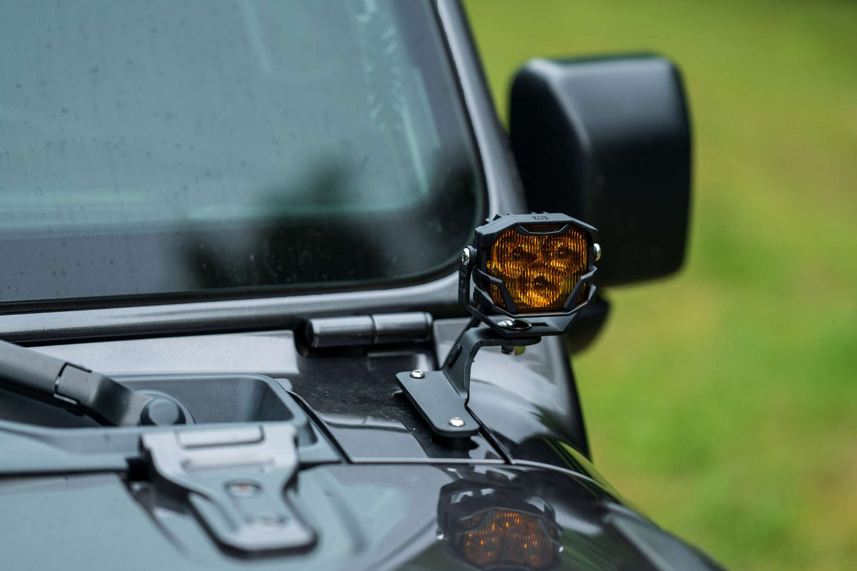 Morimoto - 2Banger Ditch Mount Kit: Ford Mustang (HXB Yellow, Wide) - 2B-PLR-BAF254-0012