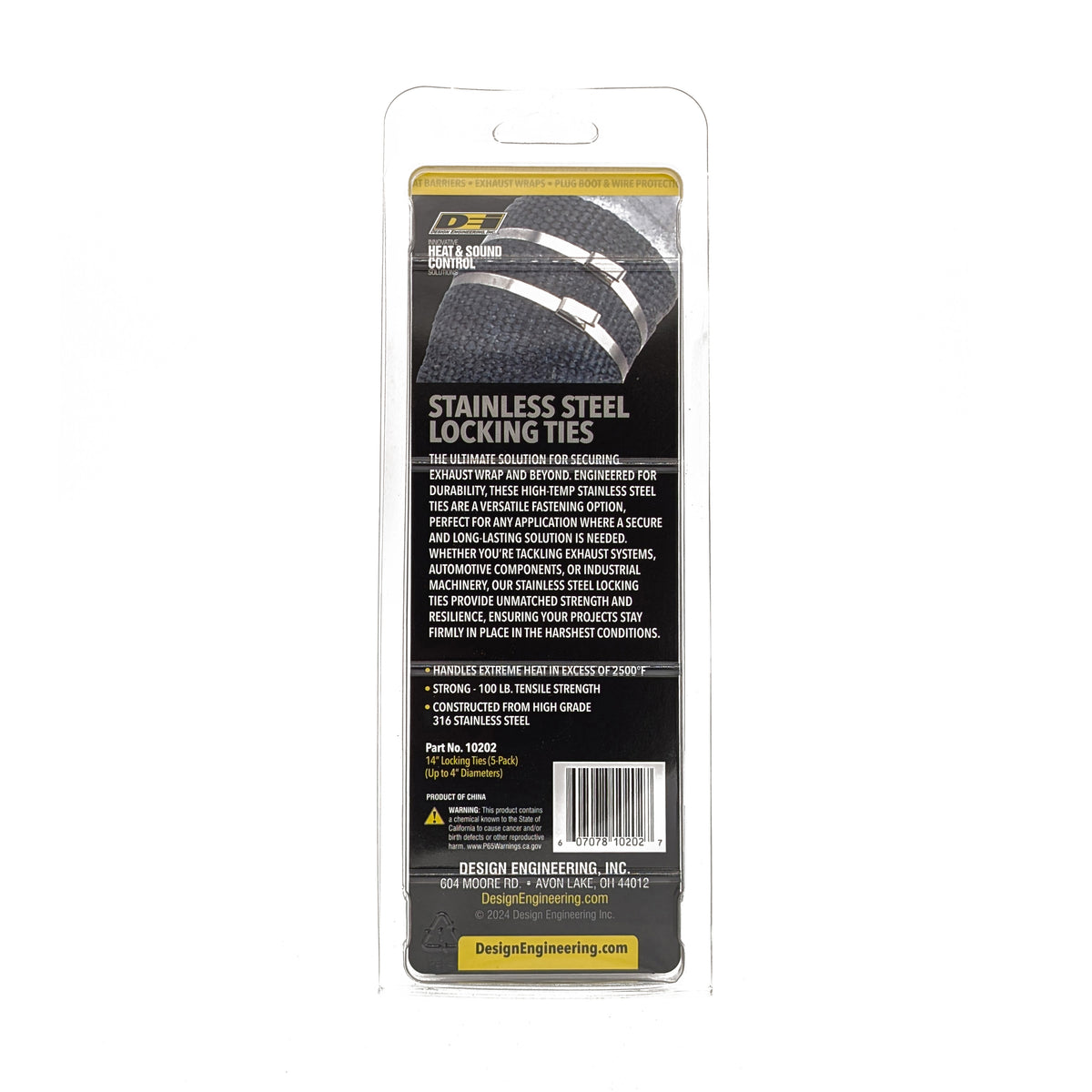 DEI Stainless Steel Locking Tie 14in - 5 per pack - 10202 by DEI - front view