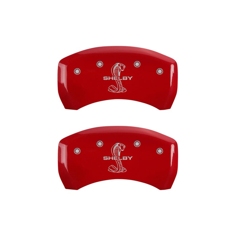 MGP Rear set 2 Caliper Covers Engraved Rear Tiffany Snake Red finish silver ch - 10203RSBYRD