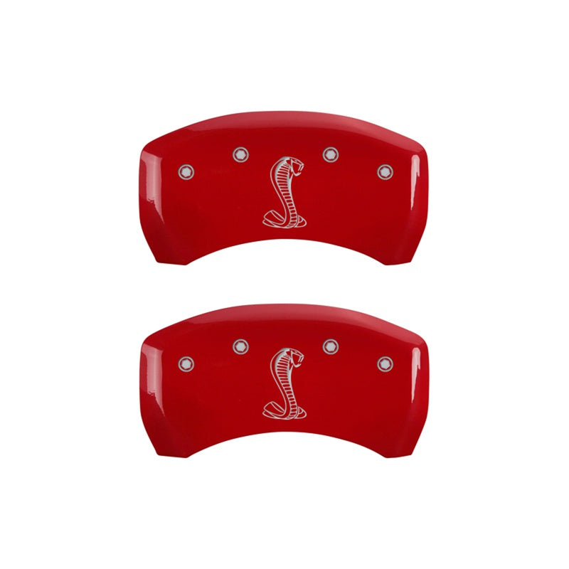 MGP Rear set 2 Caliper Covers Engraved Rear Tiffany Snake Red finish silver ch - 10203RSNKRD