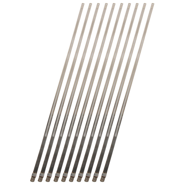 DEI Stainless Steel Positive Locking Tie 1/4in (7mm) x 20in - 10 per pack - 10210 by DEI - front view