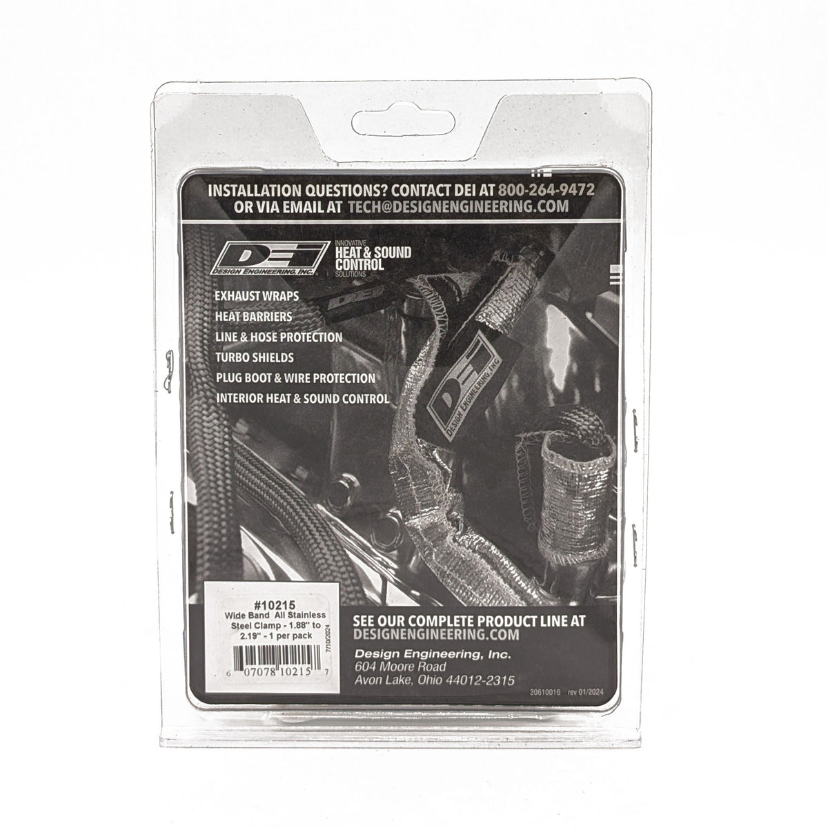 DEI Stainless Clamp 1.88in to 2.19in - Wide Band Clamp 1 per pack - 10215 by DEI - front view