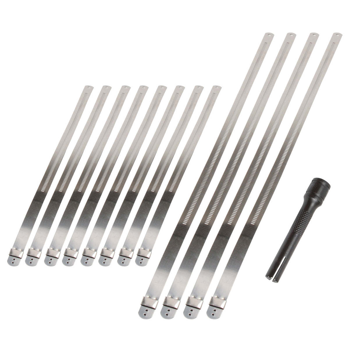 DEI Stainless Steel Positive Locking Tie & Tool Kit - 8in (8 Pack) & 14in (4 Pack) - 10219 by DEI - front view