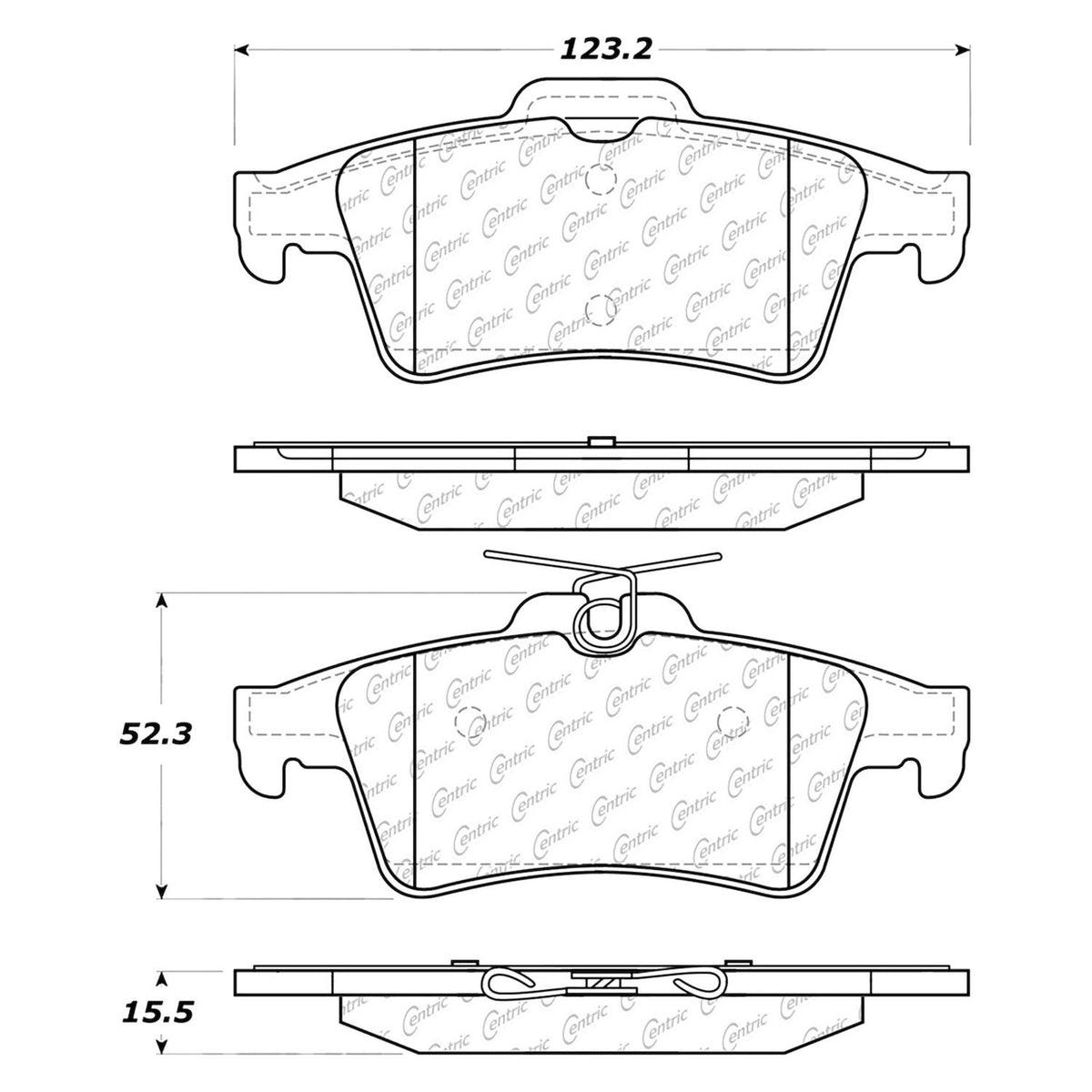 PosiQuiet 07-09 Mazdaspeed3 / 06-07 Mazdaspeed6 / 06-07 Mazda3 Rear Brake Pads - 104.10950