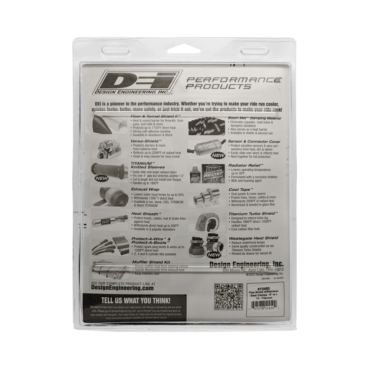 DEI Pipe Shield w/Stainless Steel Clamps - 6in x 12in - Titanium - 10450 by DEI - front view