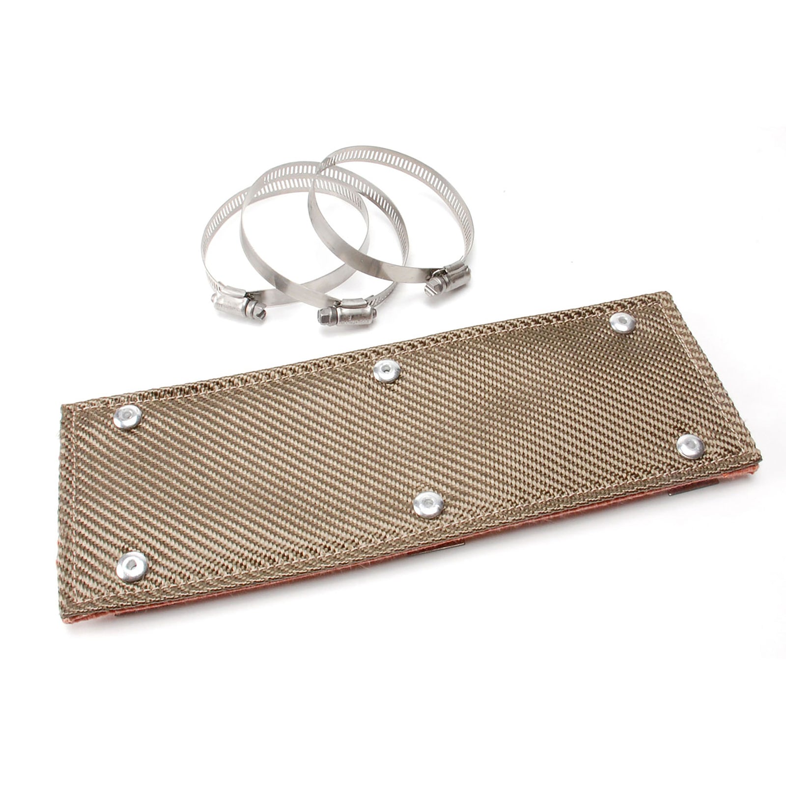 DEI Pipe Shield w/Stainless Steel Clamps - 6in x 12in - Titanium - 10450 by DEI - front view