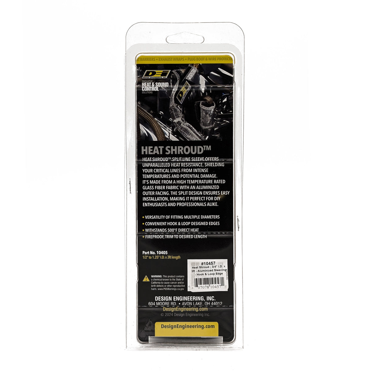 DEI Heat Shroud 3/4in I.D. x 3ft - Aluminized Sleeving - Hook and Loop Edge - 10457 by DEI - front view