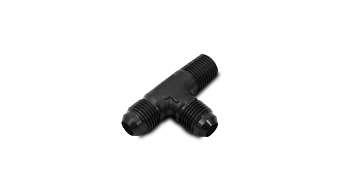 Vibrant -3AN x 1/8in NPT Flare to Pipe On Run Tee Adapter Fitting - Aluminum - 10470