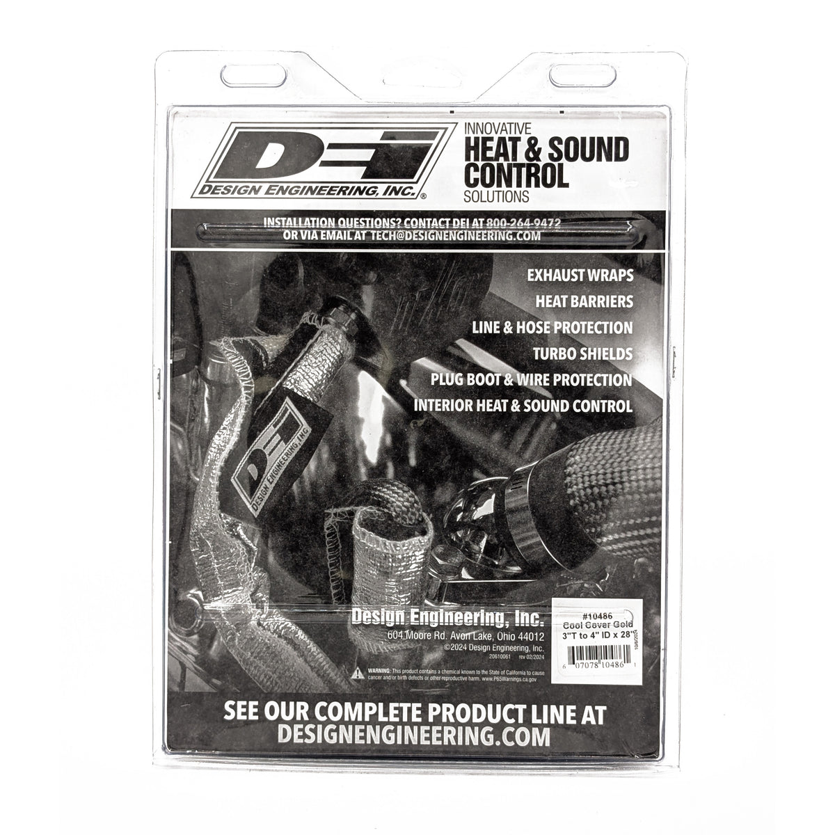 DEI Cool-Cover GOLD 3in to 4in OD Air Tube x 28in L - Air Tube Cover Kit - 10486 by DEI - front view