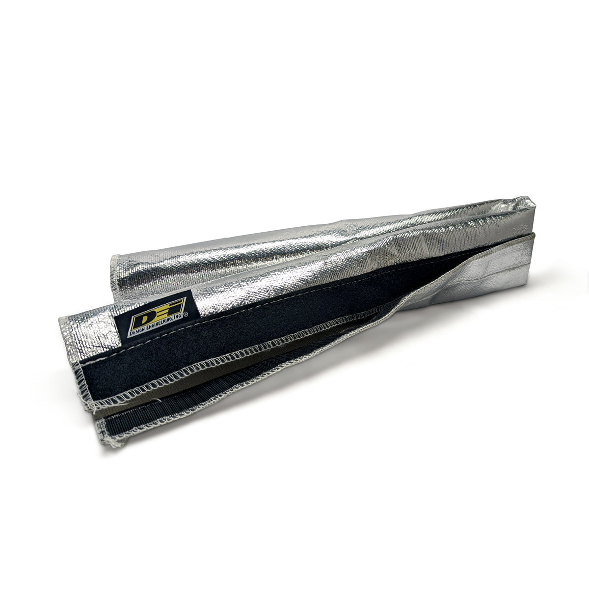 DEI Heat Shroud 2-1/2in x 3ft - Aluminized Sleeving-Hook and Loop Edge - 10487 by DEI - front view