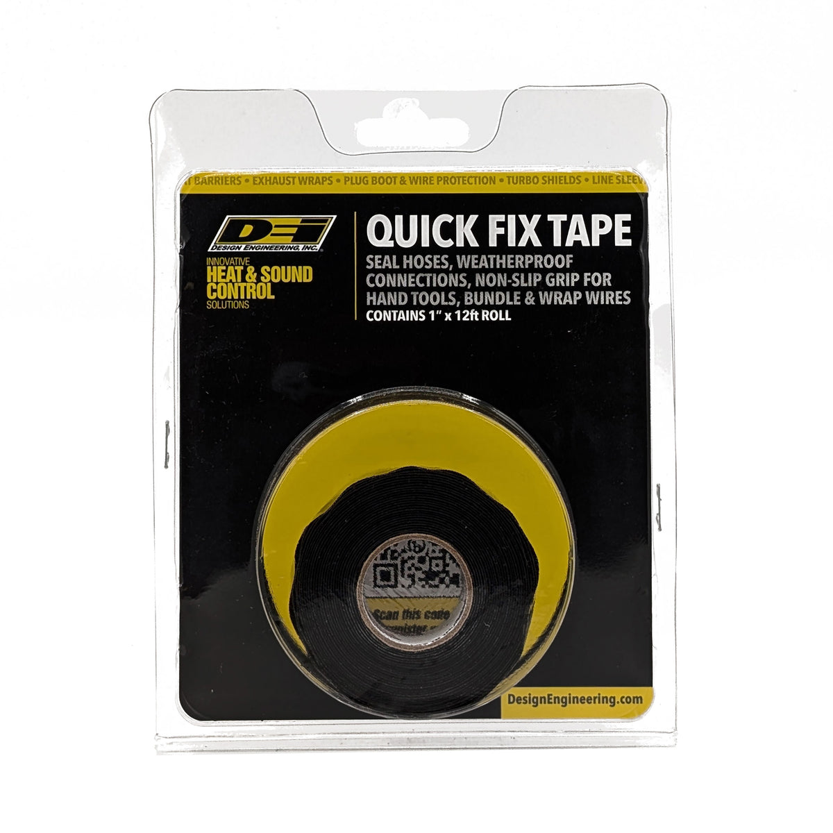 DEI Quick Fix Tape 1in x 12ft - Black - 10491 by DEI - front view