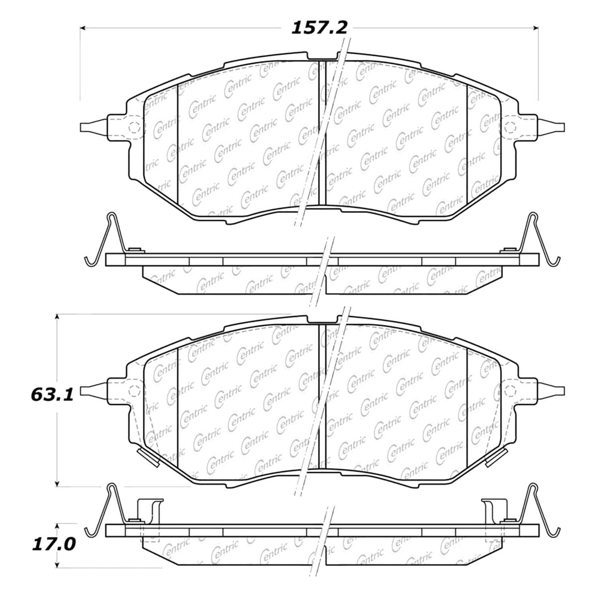 PosiQuiet 05-09 Subaru Legacy 2.5 GT Deluxe Plus Front Brake Pads - 105.10780