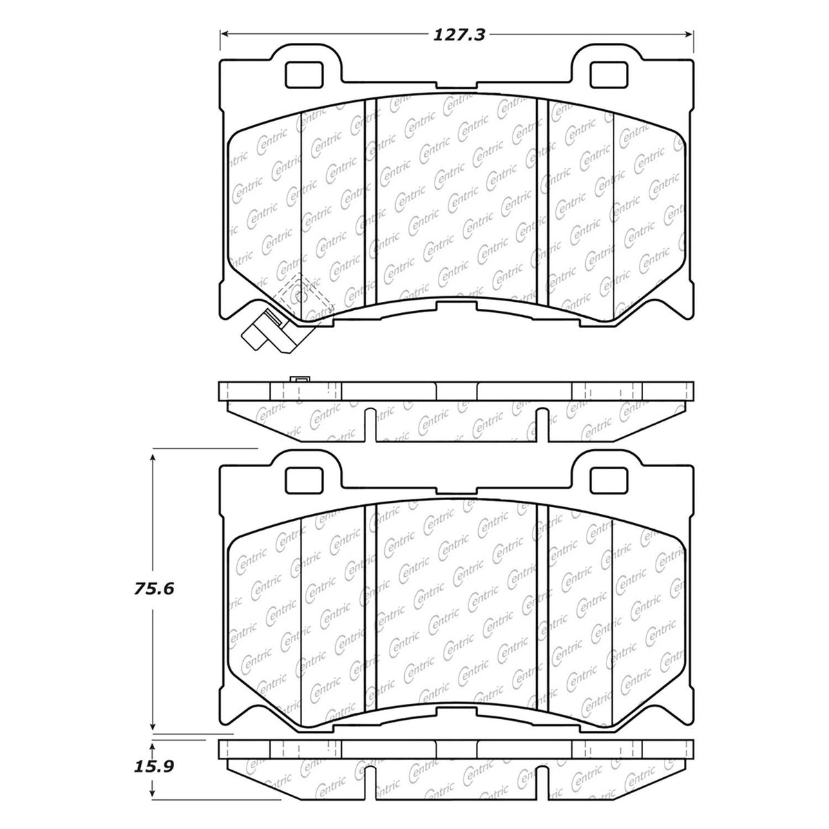 PosiQuiet 09 370Z Sport/Infiniti FX35 / 08-09 G37 Sport 6MT Front Brake Pads - 105.13460